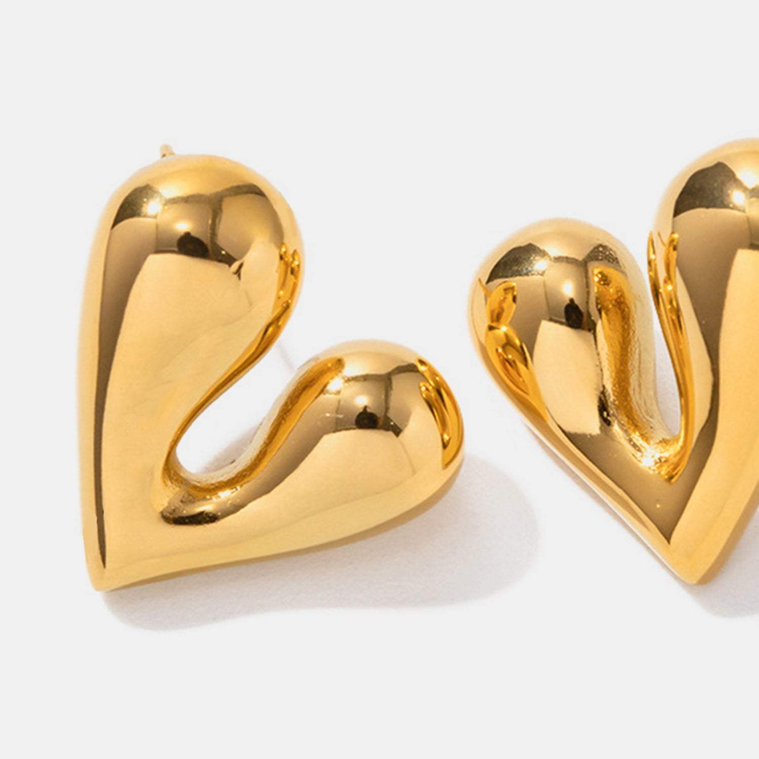 Heart Shape Stainless Steel Stud Earrings Earrings - Tophatter Daily Deals