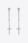 Moissanite 925 Sterling Silver Cross Earrings Silver One Size Moissanite - Tophatter Daily Deals