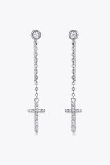 Moissanite 925 Sterling Silver Cross Earrings Silver One Size Moissanite - Tophatter Daily Deals