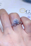 1 Carat Moissanite Platinum-Plated Ring White Moissanite - Tophatter Daily Deals