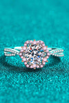 1 Carat Moissanite Flower-Shaped Crisscross Ring Moissanite - Tophatter Daily Deals