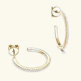 Inlaid Moissanite 925 Sterling Silver C-Hoop Earrings Moissanite - Tophatter Daily Deals