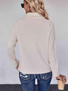 Collared Neck Buttoned Long Sleeve Top Blouses - Tophatter Daily Deals