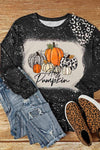 Round Neck Long Sleeve Pumpkin Graphic T-Shirt Women's T-Shirts - Tophatter Daily Deals