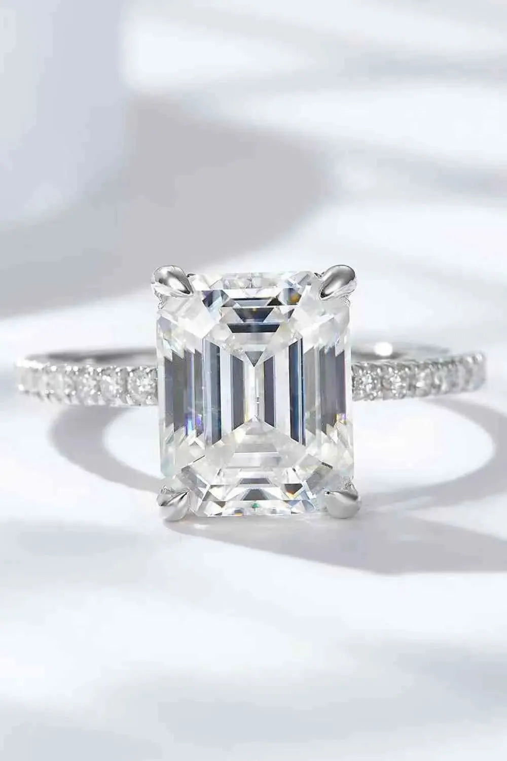 5 Carat Moissanite Side Stone Ring Moissanite - Tophatter Daily Deals