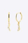 Zircon Moon Drop Huggie Earrings White One Size Earrings - Tophatter Daily Deals