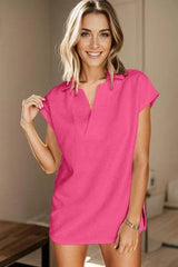 Textured Cap Sleeve T-Shirt Women's T-Shirts - Tophatter Daily Deals