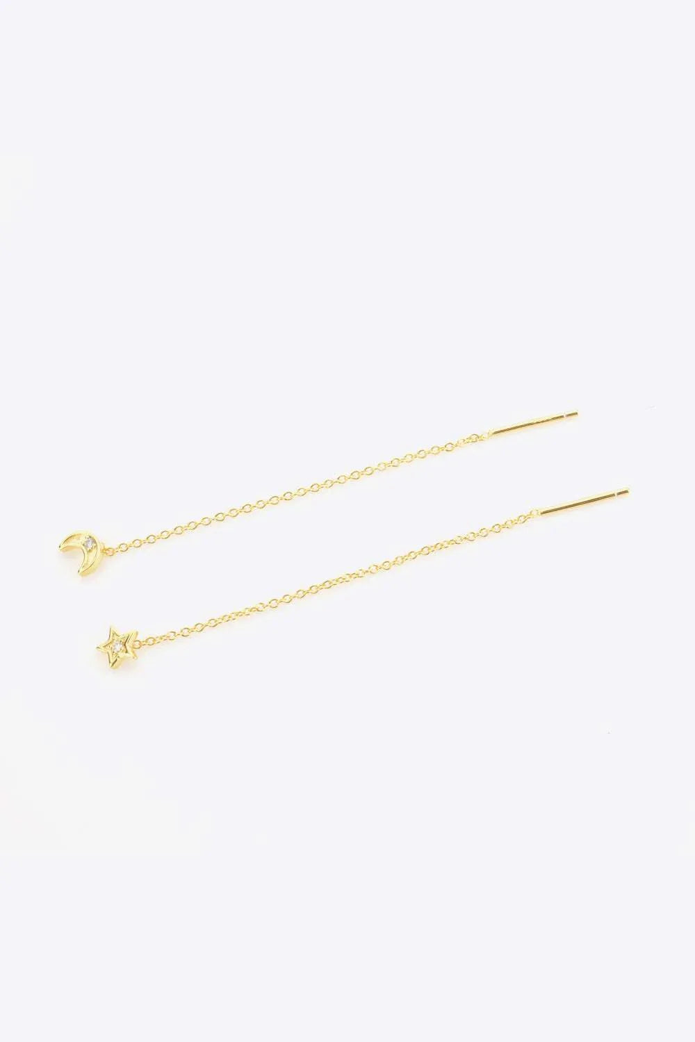 Star and Moon Inlaid Zircon Mismatched Earrings Earrings - Tophatter Daily Deals