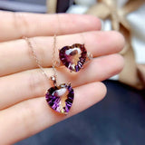 Rose Gold-Plated Artificial Gemstone Heart Ring Rings - Tophatter Daily Deals