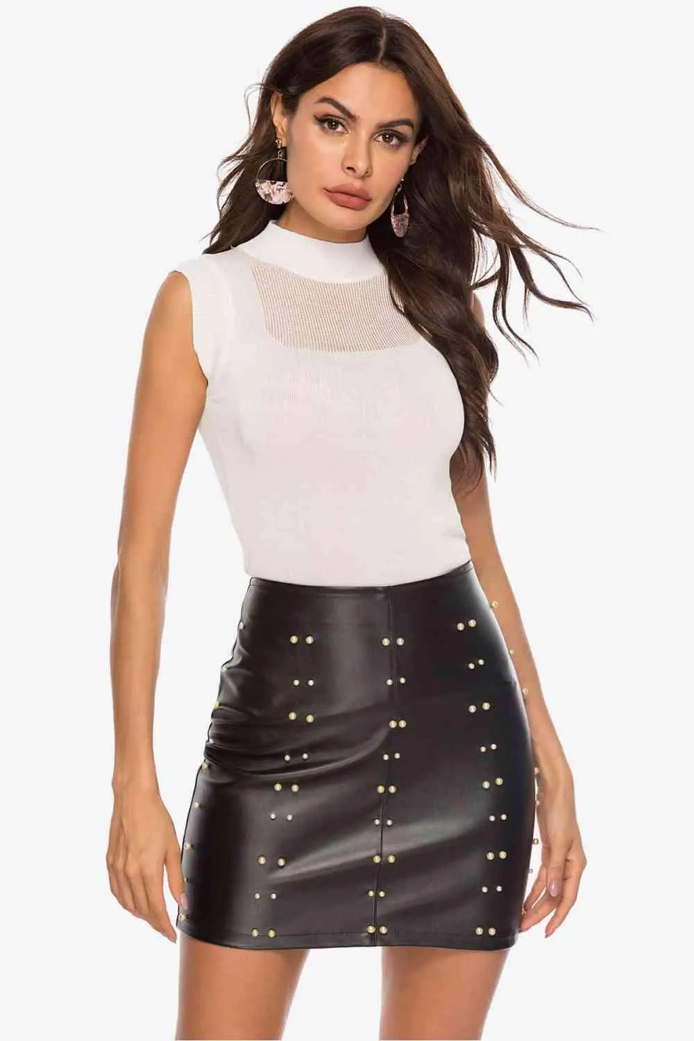 Mock Neck Knit Top Blouses - Tophatter Daily Deals