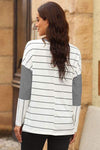 Pocketed Striped Round Neck T-Shirt Women's T-Shirts - Tophatter Daily Deals