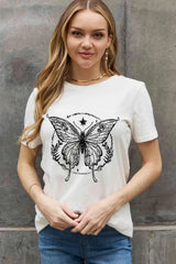Simply Love Simply Love Full Size Butterfly Graphic Cotton Tee Women's T-Shirts - Tophatter Daily Deals