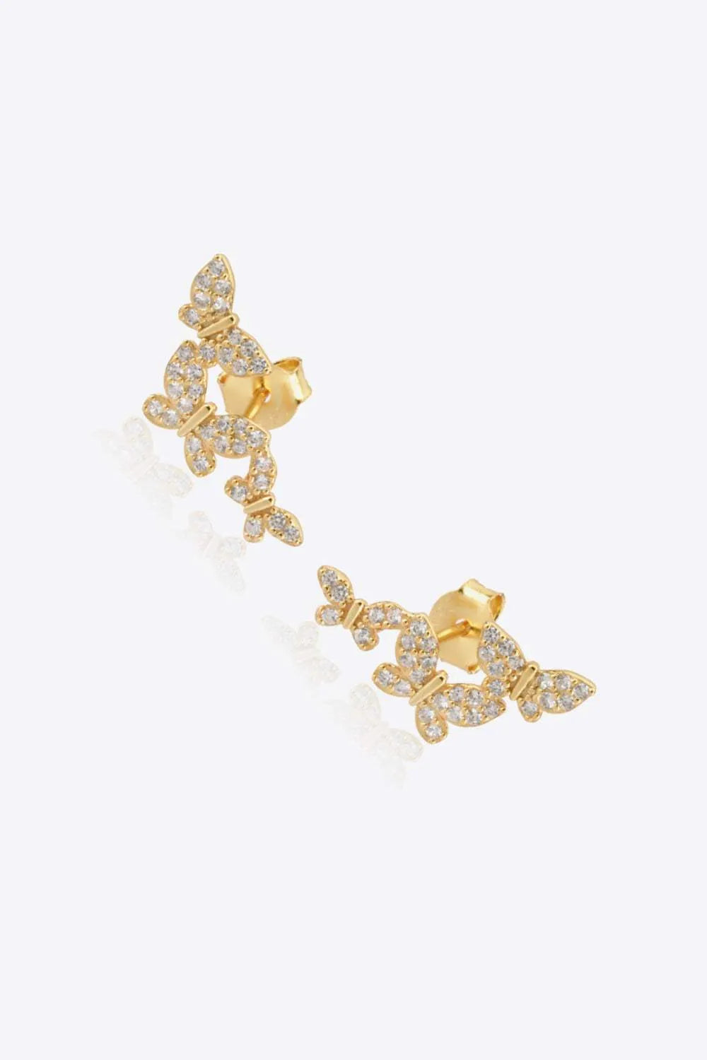 Zircon Butterfly 925 Sterling Silver Earrings Earrings - Tophatter Daily Deals