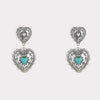 Artificial Turquoise Heart Dangle Earrings Style B One Size Earrings - Tophatter Daily Deals