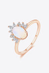 18K Rose Gold-Plated Natural Moonstone Ring Moonstone - Tophatter Daily Deals