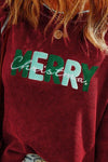 MERRY CHRISTMAS Exposed Seam Long Sleeve T-Shirt Women's T-Shirts - Tophatter Daily Deals