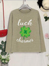 LUCK CHARMER Lucky Clover Round Neck T-Shirt Women's T-Shirts - Tophatter Daily Deals