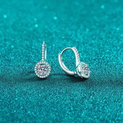 1 Carat Moissanite 925 Sterling Silver Earrings Moissanite - Tophatter Daily Deals