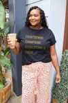 Simply Love Full Size COUNTDOWNS CHAMPAGNE RESOLUTIONS & CHEER Round Neck T-Shirt Women's T-Shirts - Tophatter Daily Deals