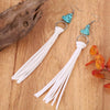 Turquoise Fringe Detail Earrings White One Size Earrings - Tophatter Daily Deals