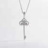 925 Sterling Silver Inlaid Zircon Key Shape Necklace Silver One Size Necklaces - Tophatter Daily Deals