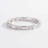 925 Sterling Silver Geometric Shape Zircon Ring Silver Rings - Tophatter Daily Deals