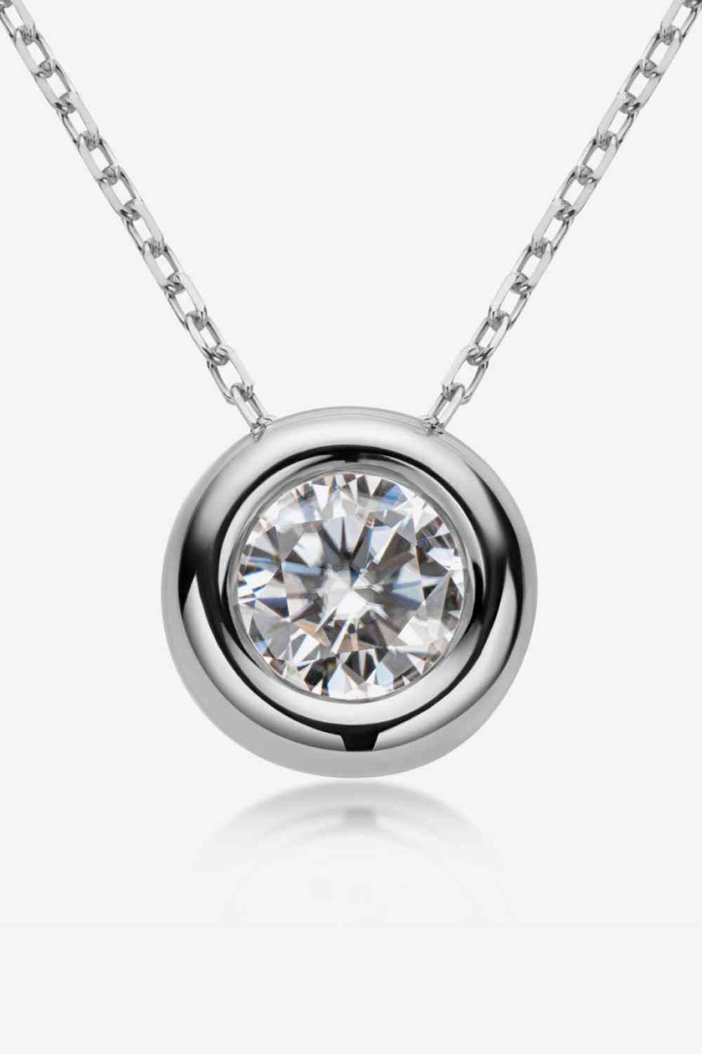 Adored 1 Carat Moissanite Pendant 925 Sterling Silver Necklace Silver One Size Moissanite - Tophatter Daily Deals