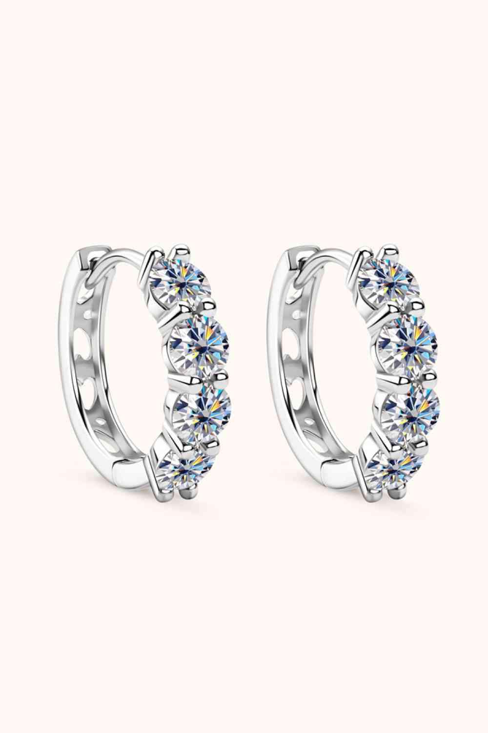 2.4 Carat Moissanite Huggie Earrings Moissanite - Tophatter Daily Deals