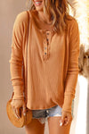 Waffle Knit Henley Long Sleeve Top Sherbet Blouses - Tophatter Daily Deals