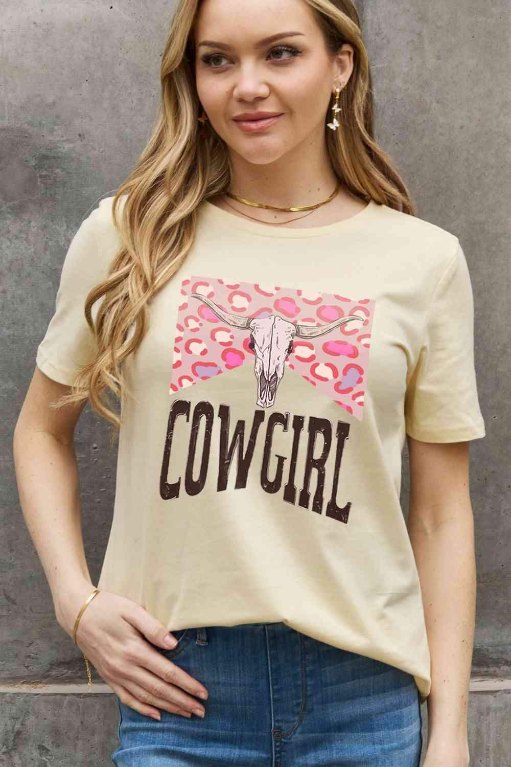 Simply Love Simply Love Full Size COWGIRL Graphic Cotton Tee Women's T-Shirts - Tophatter Daily Deals