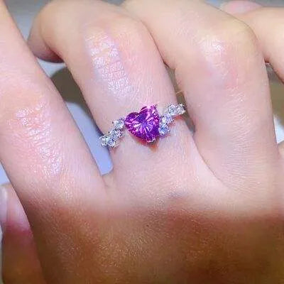 1 Carat Moissanite 925 Sterling Silver Ring Silver Moissanite - Tophatter Daily Deals