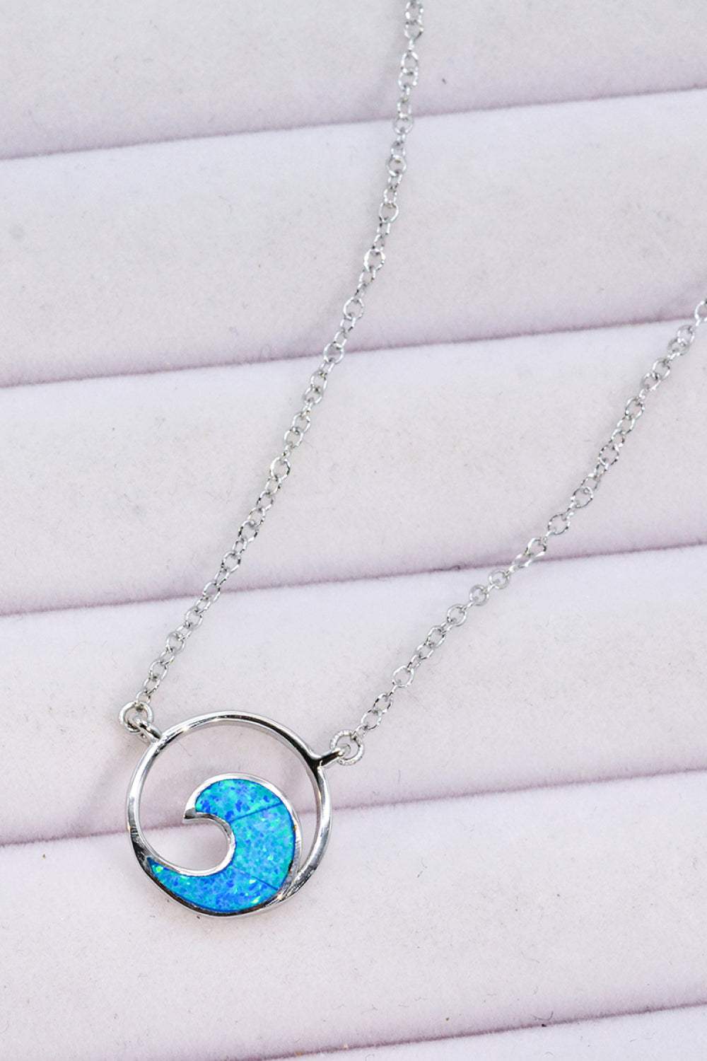 Opal Wave Pendant Necklace Opal - Tophatter Daily Deals