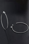 Adored 925 Sterling Silver Moissanite Hoop Earrings Silver One Size Moissanite - Tophatter Daily Deals