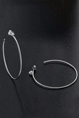 Adored 925 Sterling Silver Moissanite Hoop Earrings Silver One Size Moissanite - Tophatter Daily Deals