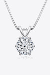 925 Sterling Silver 1 Carat Moissanite Pendant Necklace Silver One Size Moissanite - Tophatter Daily Deals