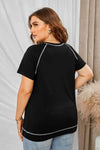 Plus Size Contrast Stitching Crewneck Tee Women's T-Shirts - Tophatter Daily Deals