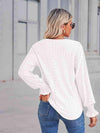 V-Neck Eyelet Flounce Sleeve Blouse Blouses - Tophatter Daily Deals