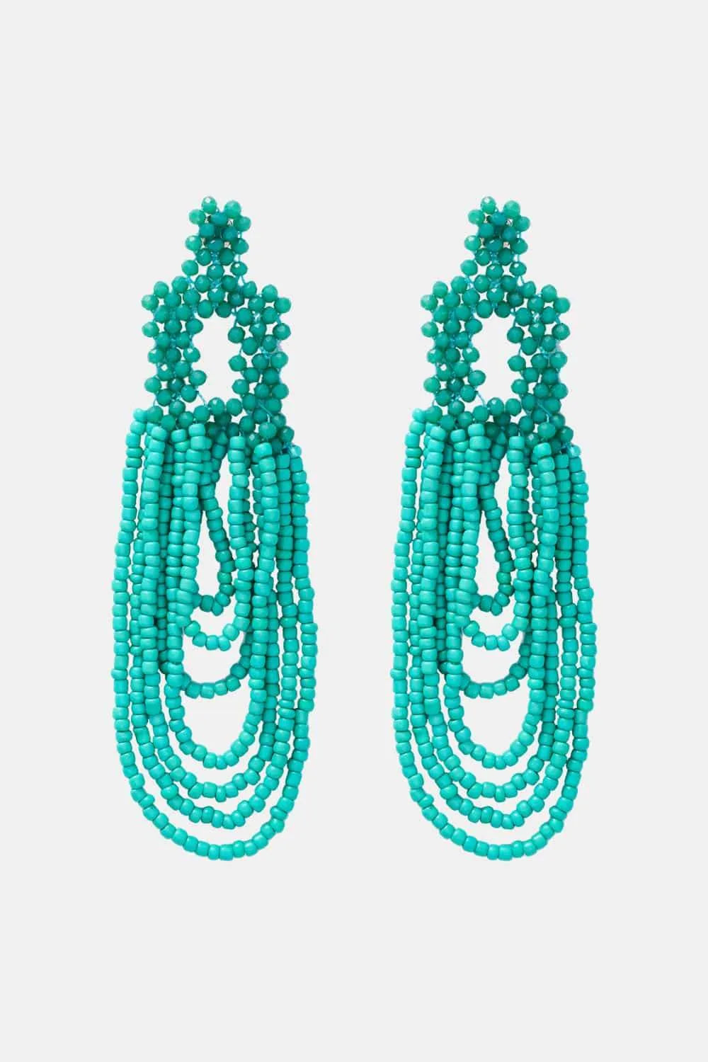 Beaded Dangle Earrings Tiffany Blue One Size Earrings - Tophatter Daily Deals