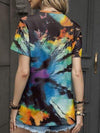 Tie-Dye Round Neck Short Sleeve T-Shirt Women's T-Shirts - Tophatter Daily Deals