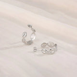 Stainless Steel C-Hoop Earrings Style B Silver One Size Earrings - Tophatter Daily Deals
