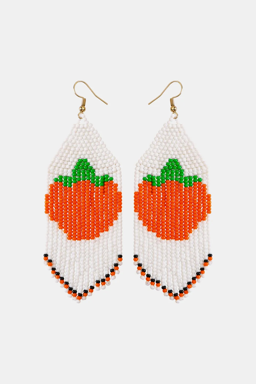 Beaded Fringe Dangle Earring Pumpkin One Size Earrings - Tophatter Daily Deals