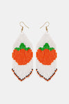 Beaded Fringe Dangle Earring Pumpkin One Size Earrings - Tophatter Daily Deals