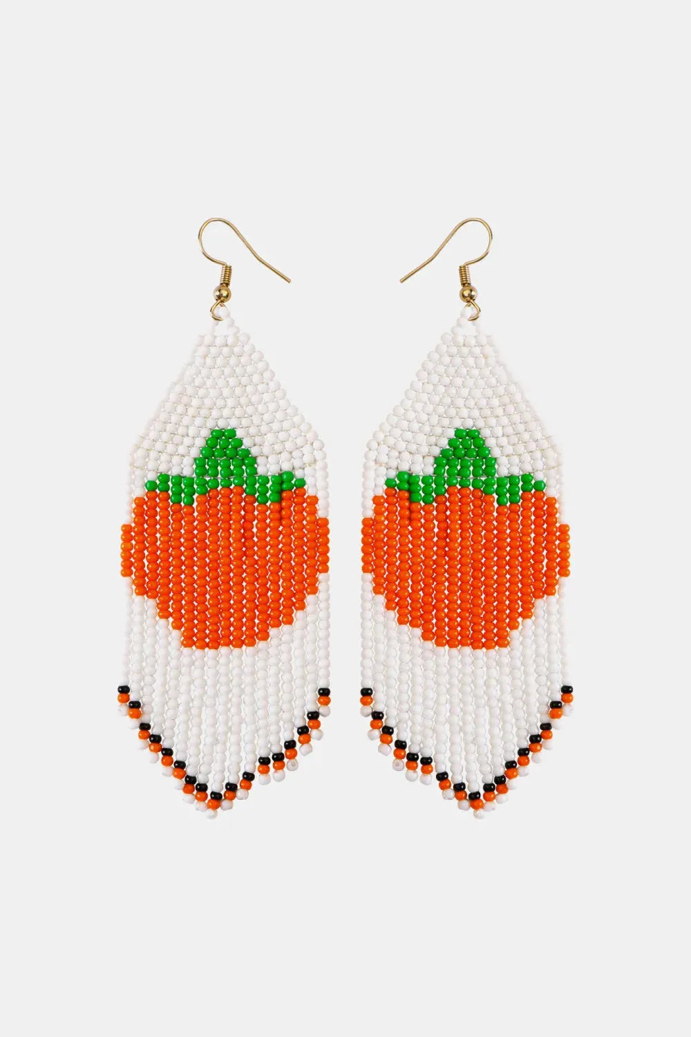 Beaded Fringe Dangle Earring Pumpkin One Size Earrings - Tophatter Daily Deals