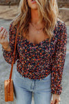 Floral Long Flounce Sleeve Blouse Blouses - Tophatter Daily Deals