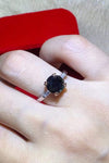 2 Carat Black Moissanite Platinum-Plated Ring Moissanite - Tophatter Daily Deals