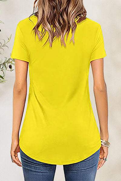 Crisscross Short Sleeve T-Shirt Women's T-Shirts - Tophatter Daily Deals