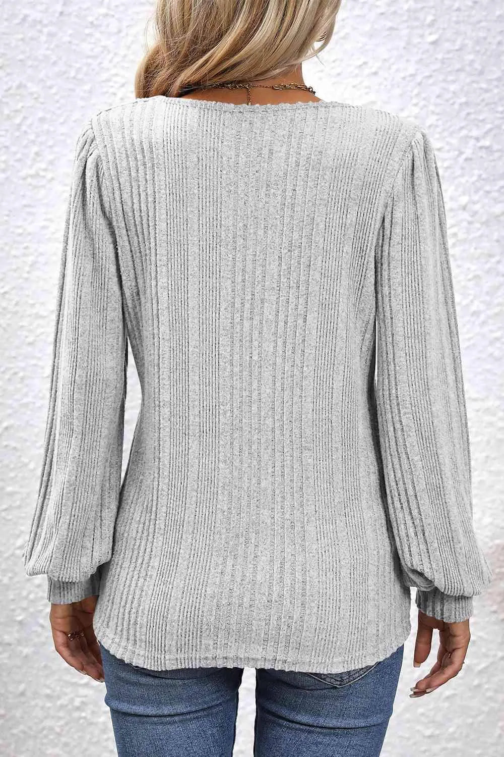 Square Neck Puff Sleeve Blouse Blouses - Tophatter Daily Deals