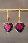 Imperial Jasper Heart Earrings Deep Rose One Size Earrings - Tophatter Daily Deals
