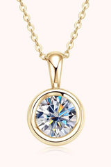 2 Carat Moissanite 925 Sterling Silver Necklace Gold One Size Moissanite - Tophatter Daily Deals