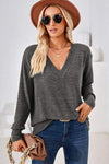 V-Neck Dropped Shoulder T-Shirt Women's T-Shirts - Tophatter Daily Deals